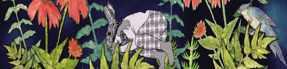 Lièvre et plantes grasses