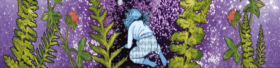 Poisson-lanterne et plantes à fleurs